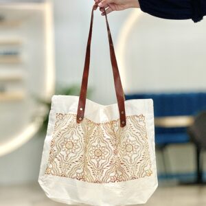 توت بگ متقال بند چرمی و چاپ دستی